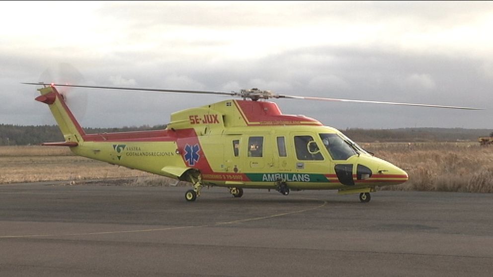 Ambulanshelikoptern på Säve flygplats