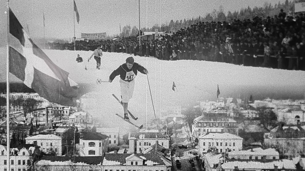 Montage av bilder från SM 1951 i Söderhamn.