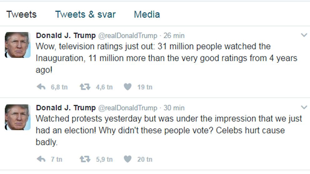 Twitter/Faksimil Trumps twitterkonto