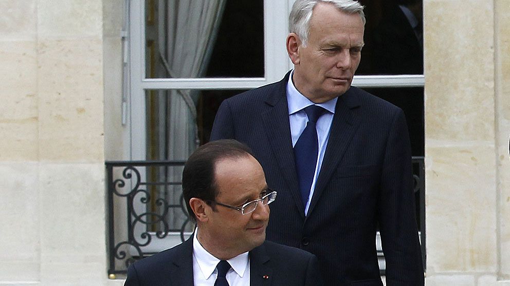Premiärminister Jean-Marc Ayrault och president François Hollande