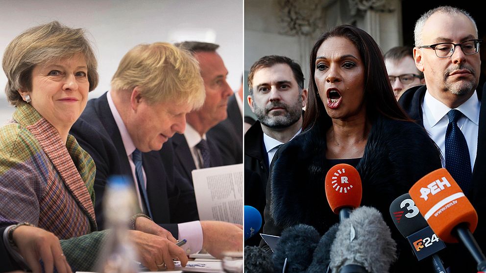 Gina Miller, till höger, är en av de privatpersoner som satt igång processen för att få fram ett klart besked från HD i Storbritannien om vem som äger makten att begära en brexit.