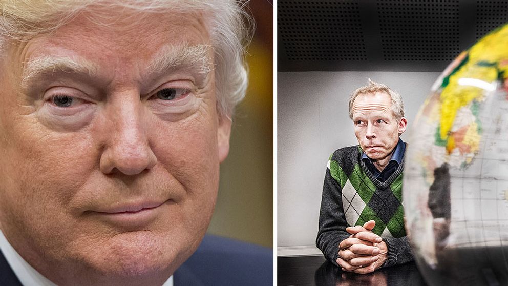 Donald Trump till vänster och Johan Rockström till höger.