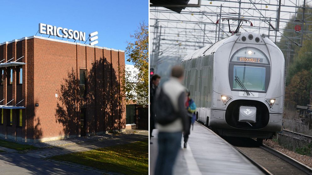 Ericssonfabrik i Kumla och ett tåg som går som på räls.