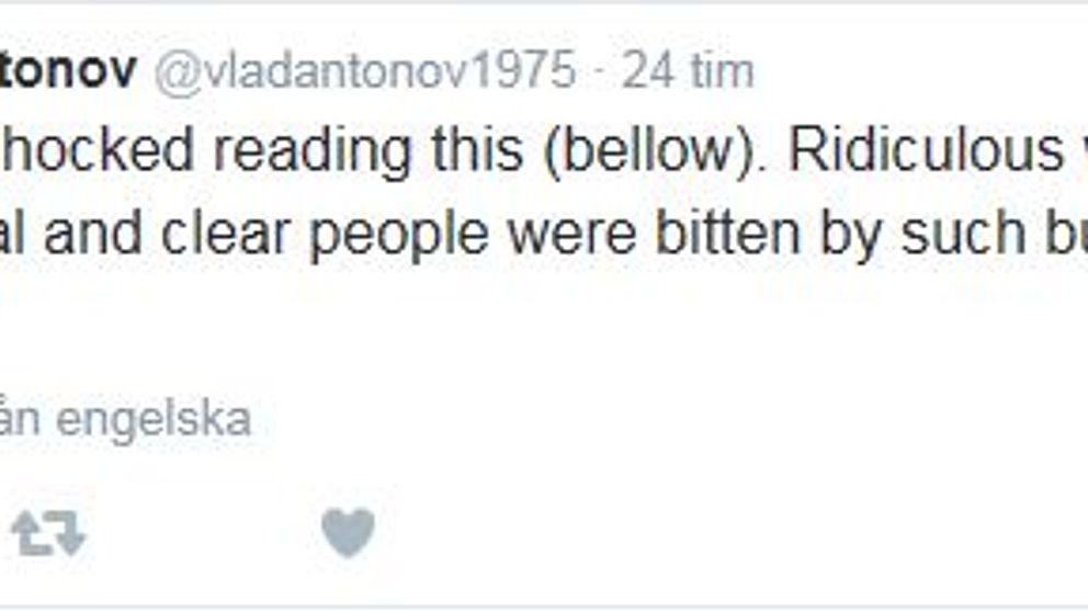 Valdimirs Antonovs tweet om Saab-rättegången