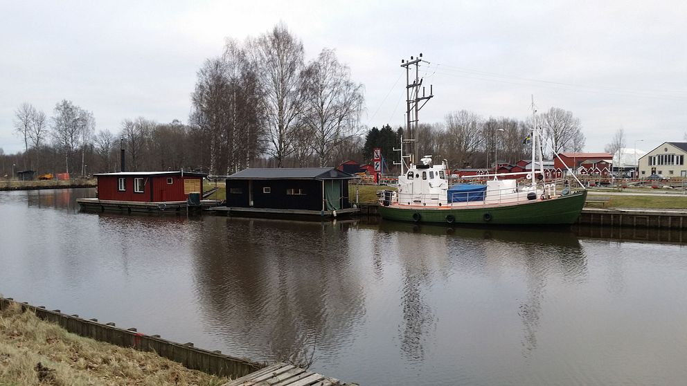 Svartån i Örebro vid småbåtshamnen