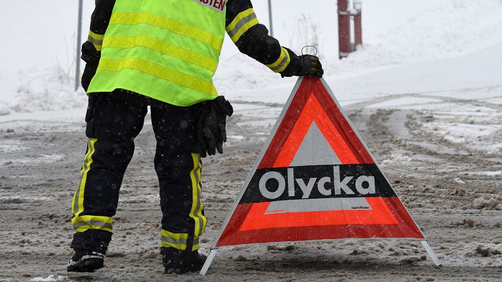 Olyckstriangel med snöoväder