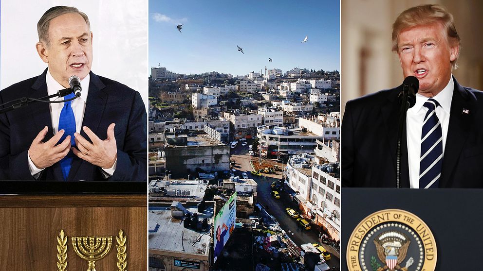 Donald Trump ska, enligt tjänstemannen som Jerusalem Post hänvisar till, inte vilja se några fler israeliska bosättningar – likt området Tel Rumeida i Hebron (mitten).