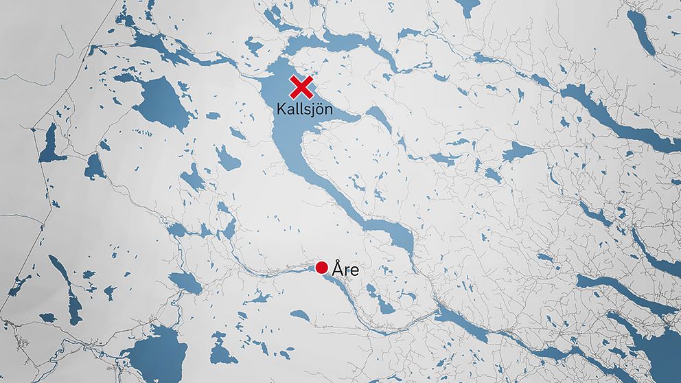Mannen hittades på isen på Kallsjön, norr om Åre.