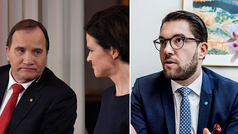 Stefan Löfven (S), Anna Kinberg Batra (M) och Jimmie Åkesson (SD).