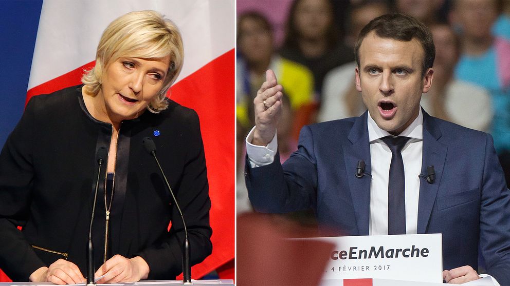 Marine le Pen och Emmanuel Macron.