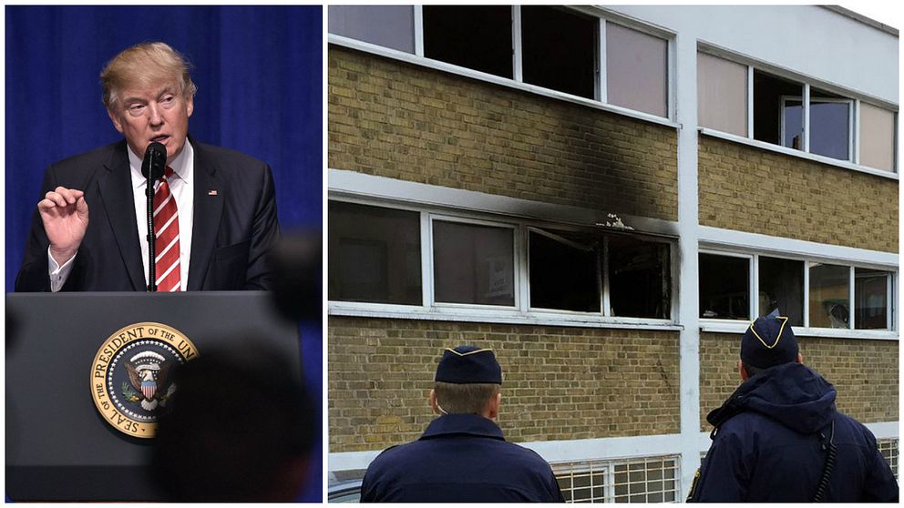 Trump anklagar medier för att låta bli att skriva om attacker utförda av radikala jihadister, och tar upp en brand på Norra grängesbergsgatan i Malmö som exempel.