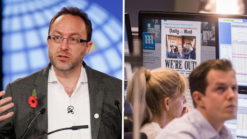 Till vänster Wikipedias grundare James Wales, till höger Daily Mail