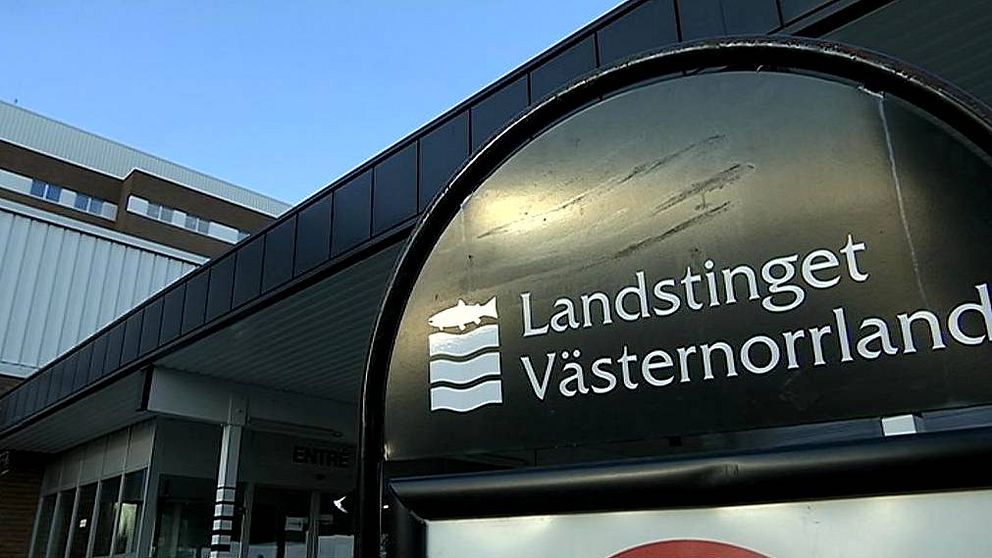 Skylt med texten Landstinget Västernorrland