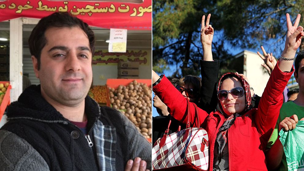 Grönsakshandlaren Sohrab anser att affärerna har gått sämre de senaste månaderna. Men många iranier firar att sanktionerna mot landet har börjat lätta.