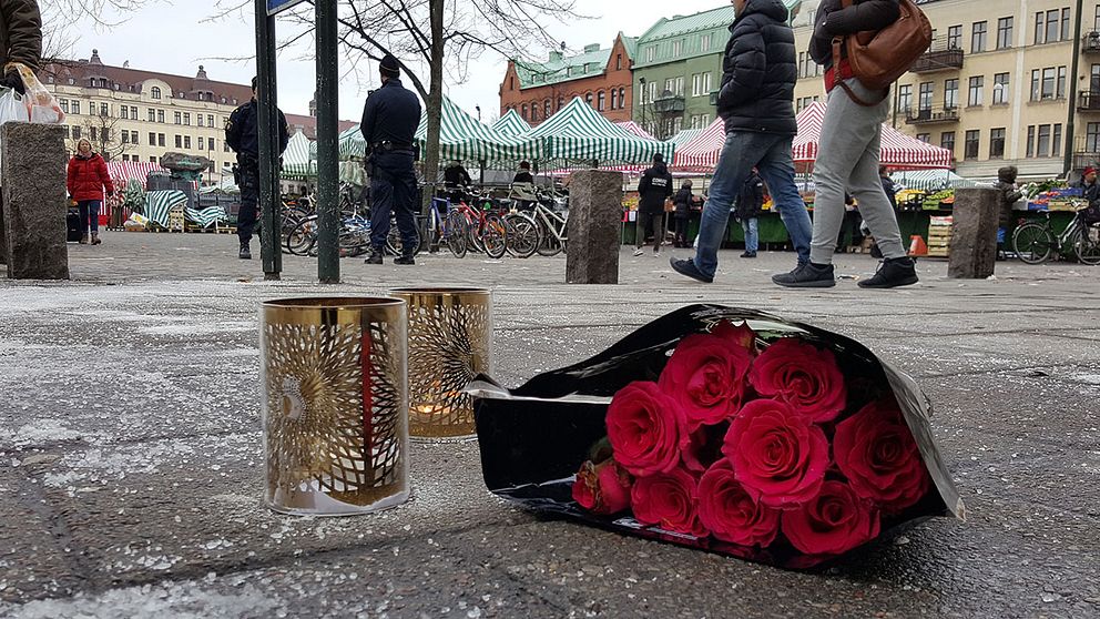 Mordplatsen på Möllevångstorget måndag