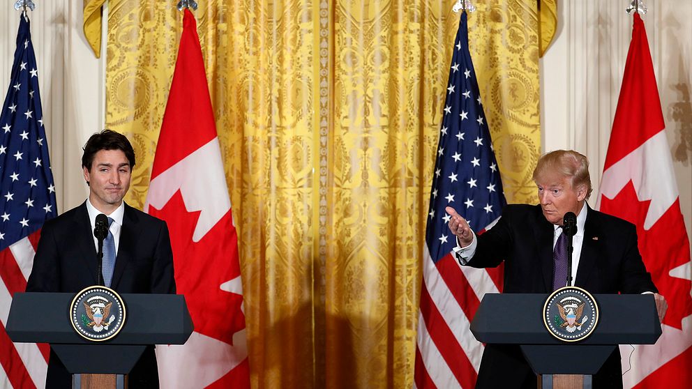 Donald Trump och Justin Trudeau.