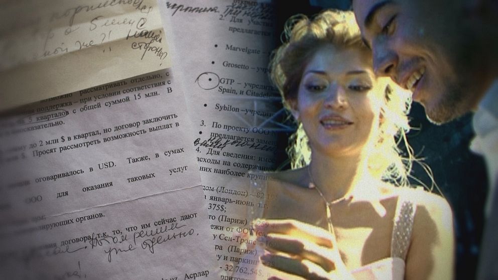 Dokument med anteckningar som ska ha skrivits av Gulnara Karimova.