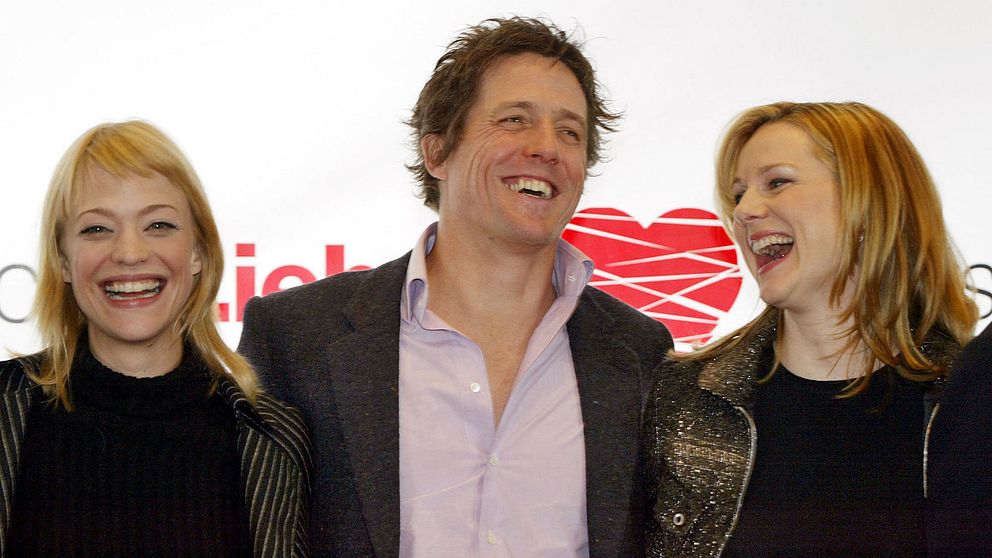 Skådespelarna Heike Makatsch, Hugh Grant och Laura Linney under premiären av ”Love Actually” 2003.