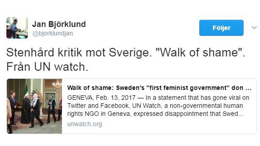 Björklund kritiserar regeringen på twitter.