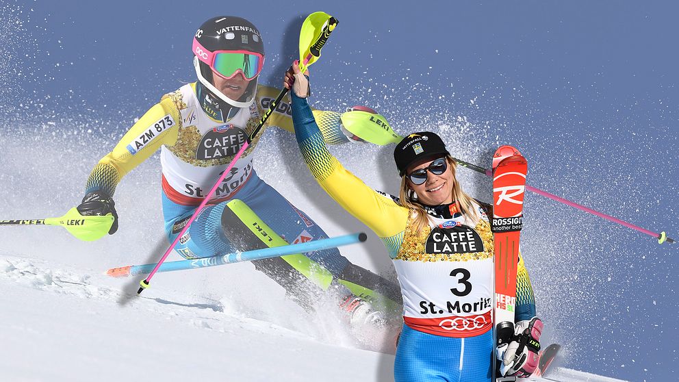 Frida Hansdotter tog överraskande slalom brons efter ett starkt andra åk.
