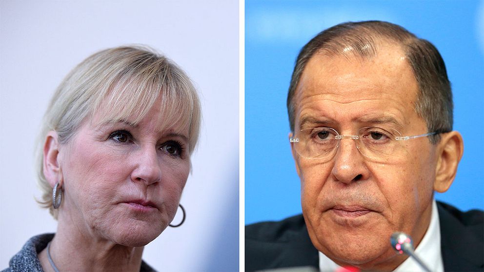 Vänster: Margot Wallström (S). Höger: Rysslands utrikesminister Sergeij Lavrov.