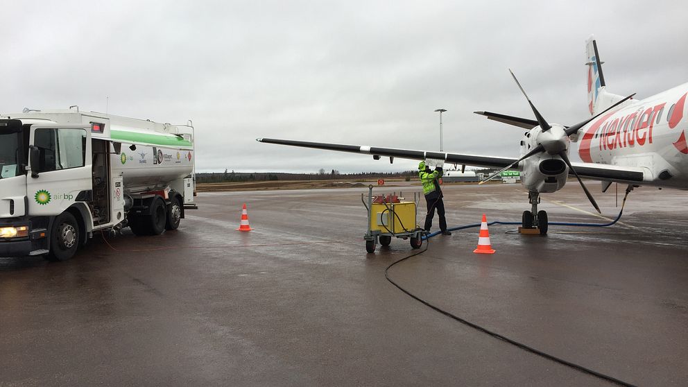 Tankning med biobränsle på Karlstad airport