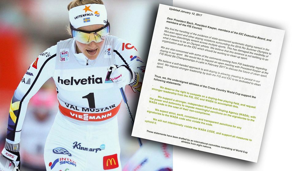 Stina Nilsson är en av de som skrivit under det dopinguppror, där åkarna nu meddelar att de fått nog.