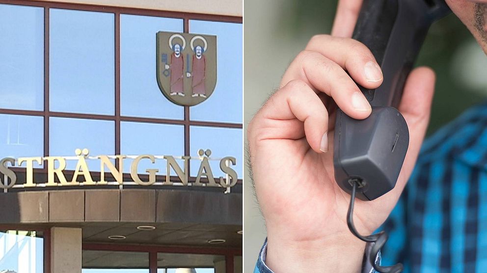 Strängnäs kommun och en man i telefon.