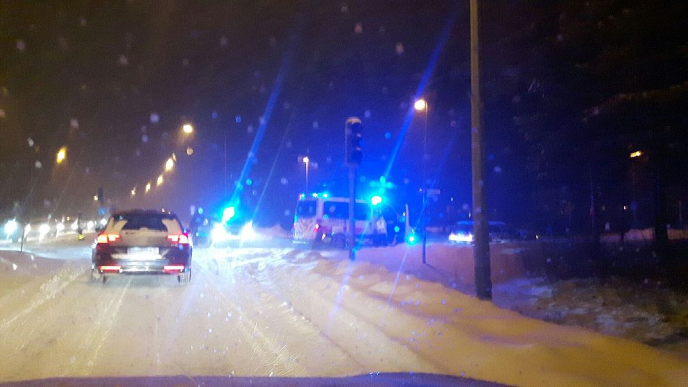 Bilolycka Tomtebo, blåljus