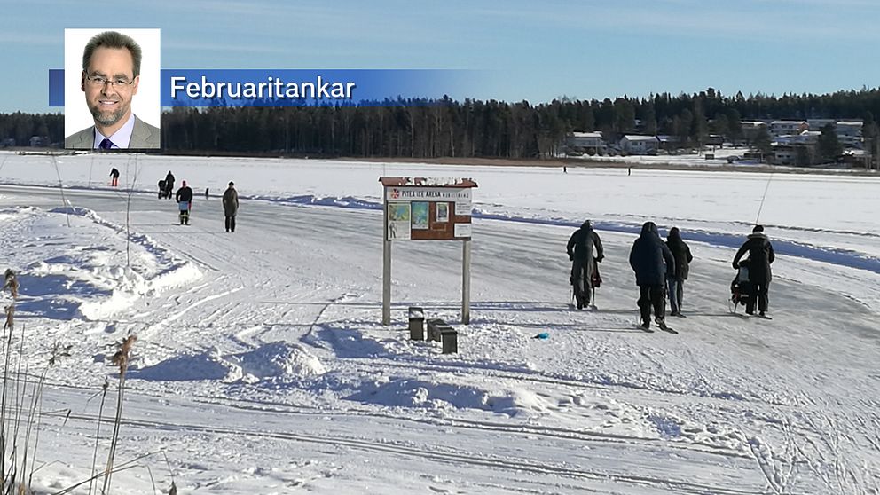 Strålande vackert vinterväder i Piteå i Norrbotten den 21 februari.