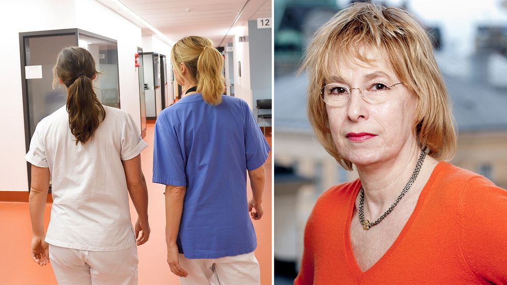 montage. till vänster bild från sjukhus till höger porträtt på Anna Rask-Andersen.