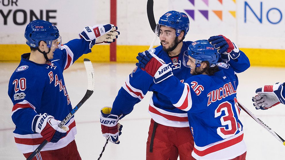Mika Zibanejad blev övertidshjälte för sitt Rangers i nattens NHL.