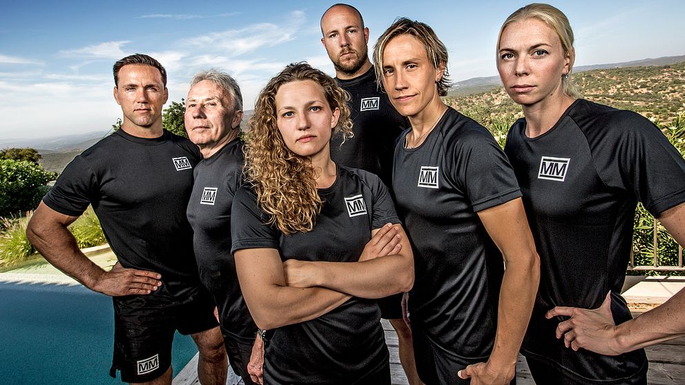 Martin Lidberg, Per-Olof ”Posa” Serenius, Janni Larsson, Emil ”HeatoN” Christensen, Maria Rooth och Josefin Lillhage i Mästarnas mästare 2017.