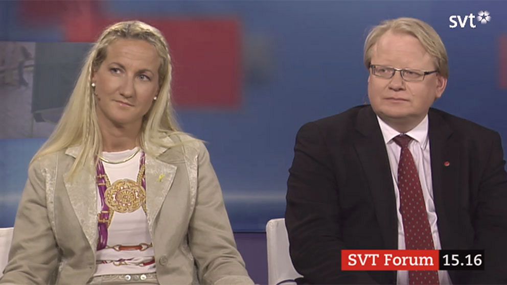 Försvarsberedningens ordförande Cecilia Widegren (M) och Socialdemokraternas försvarspolitiske talesperson Peter Hultqvist.