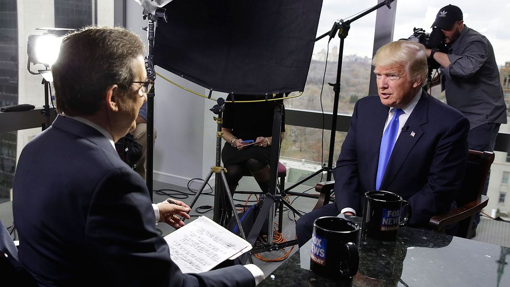 Donald Trump intervjuas av Fox News.