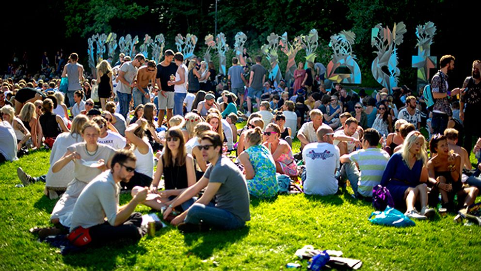 Umgänge utanför festivalområdet i Slottsskogen, Göteborg.