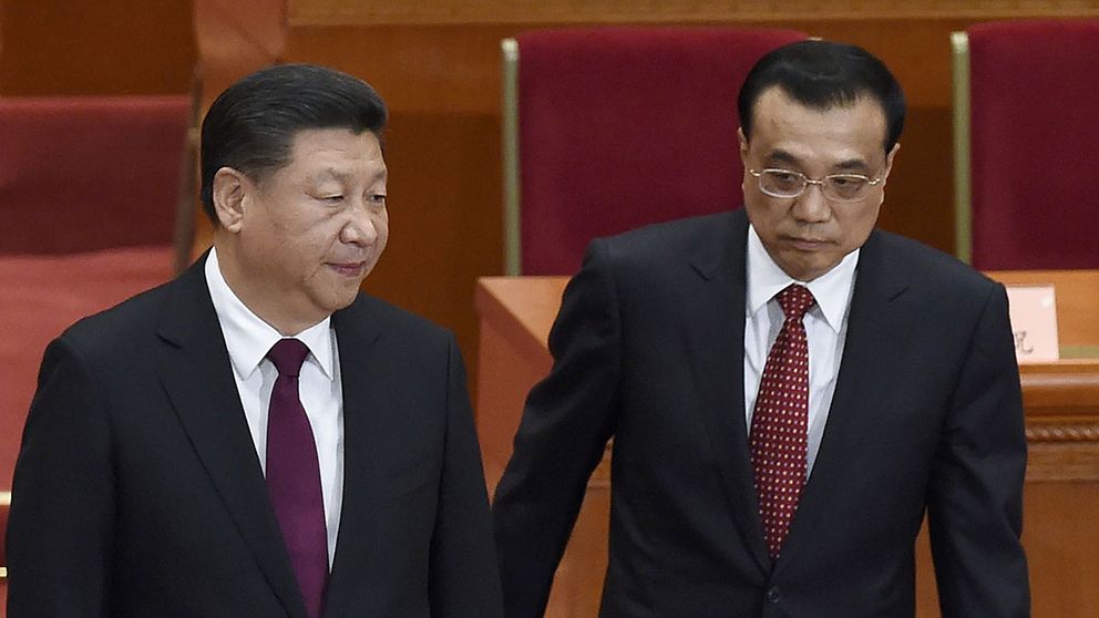 Kinas president Xi Jinping, till vänster, och premiärminister Li Keqiang i Peking.