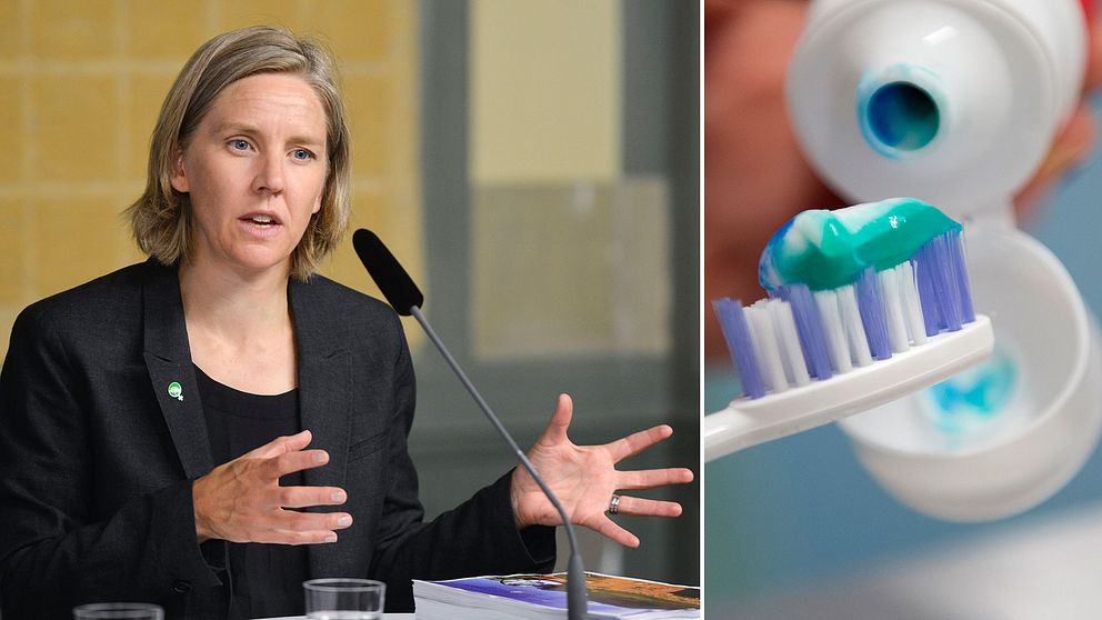 Miljöminister Karolina Skog vill förbjuda mikoplaster i bland annat tandkrämer
