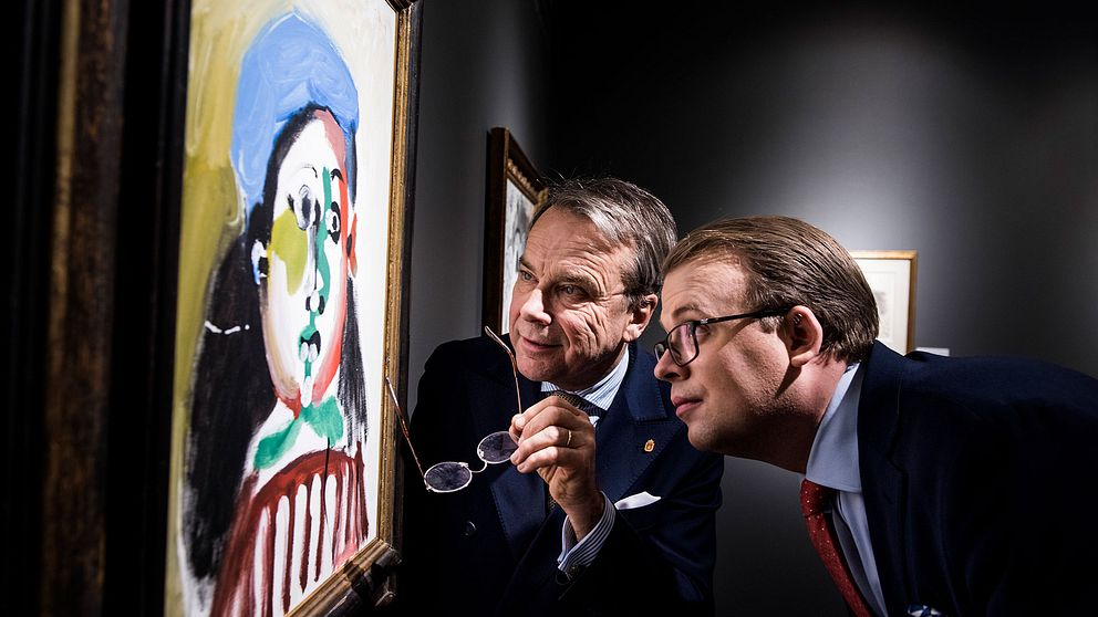 Chefsintendent Knut Knutsson och VD Magnus Bexhed på Uppsala Auktionskammare