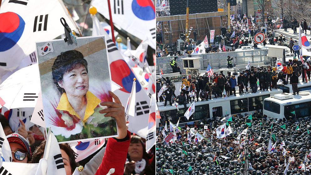 Sydkoreas president Park Geun-Hye måste avgå efter att konstitutionsdomstolen bekräftat parlamentets beslut om riksrätt. Vålsamma protester hålls i landet.