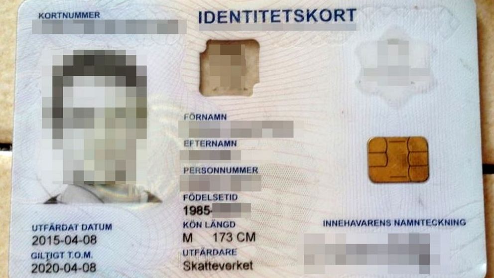 ID-kortet som Mikael Carlund hittade efter stölden.