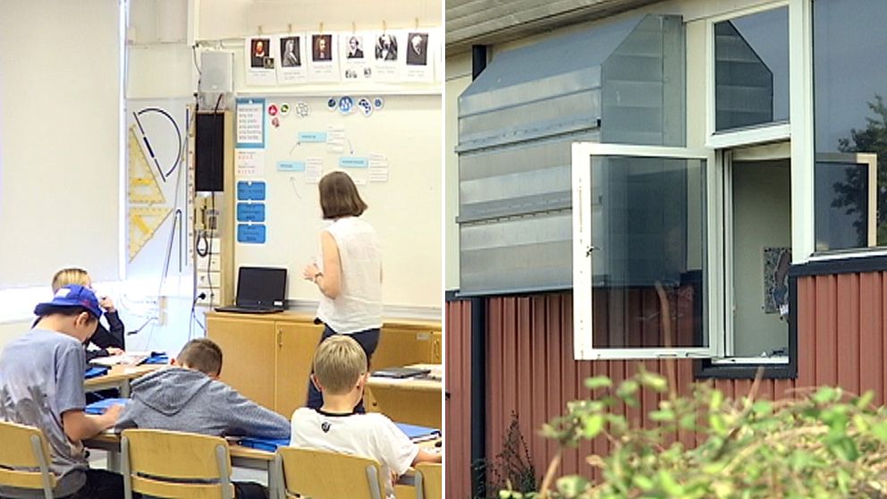 I september var det över 30 grader varmt i klassrummen på Lagaholmsskolan i Laholm.