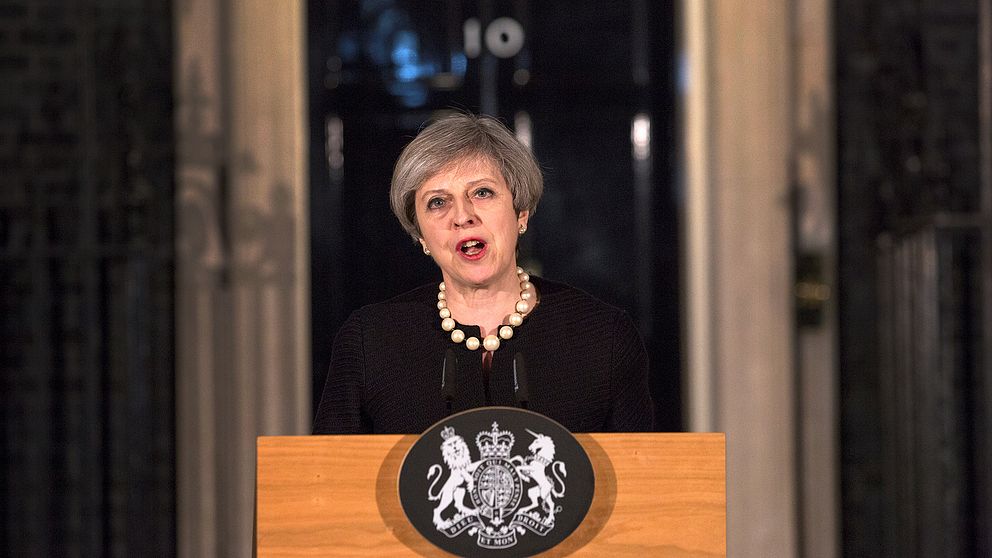 Storbritanniens premiärminister Theresa May höll under onsdagskvällen ett kort anförande