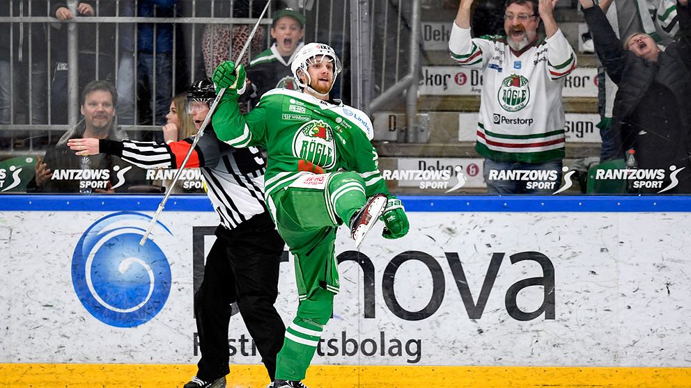 Simon Ryfors och Rögle fick Lindab Arena att koka när de vände 0-2 till seger 5-2 mot Karlskoga.