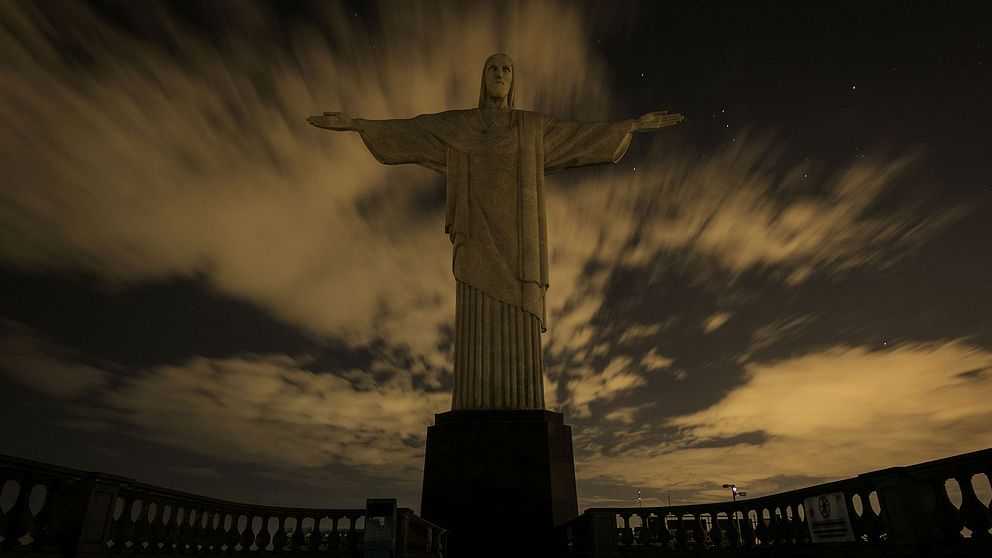 Kristusstatyn i Rio de Janeiro såg annorlunda ut.
