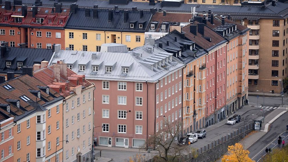 Bostadskvarter på Södermalm sett uppifrån