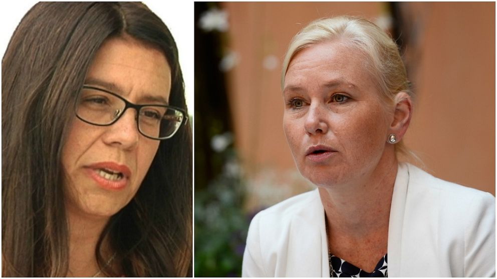 Helena Lindahl (C) och infrastrukturminister Anna Johansson (S)