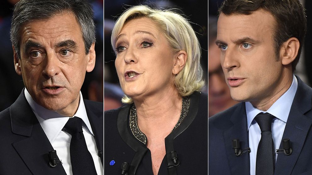 Tre av de franska presidentkandidaterna