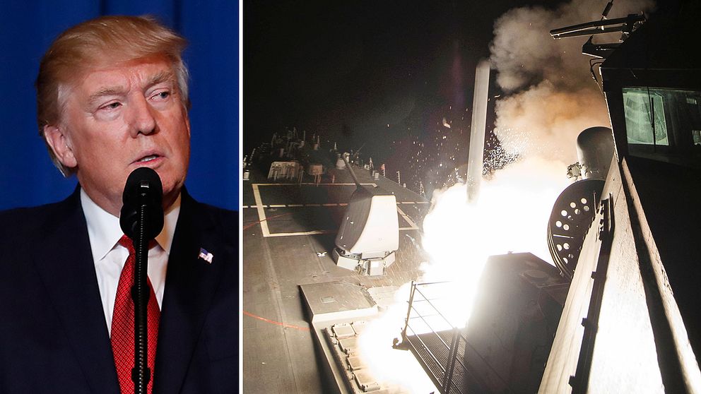 USA:s president Donald Trump lämnade under natten mot fredag beskedet att landet genomfört en missilattack mot Syrien.