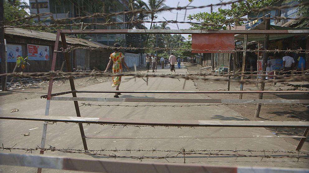 Ett av ett av rohingya-lägren utanför staden Sittwe i Myanmar.